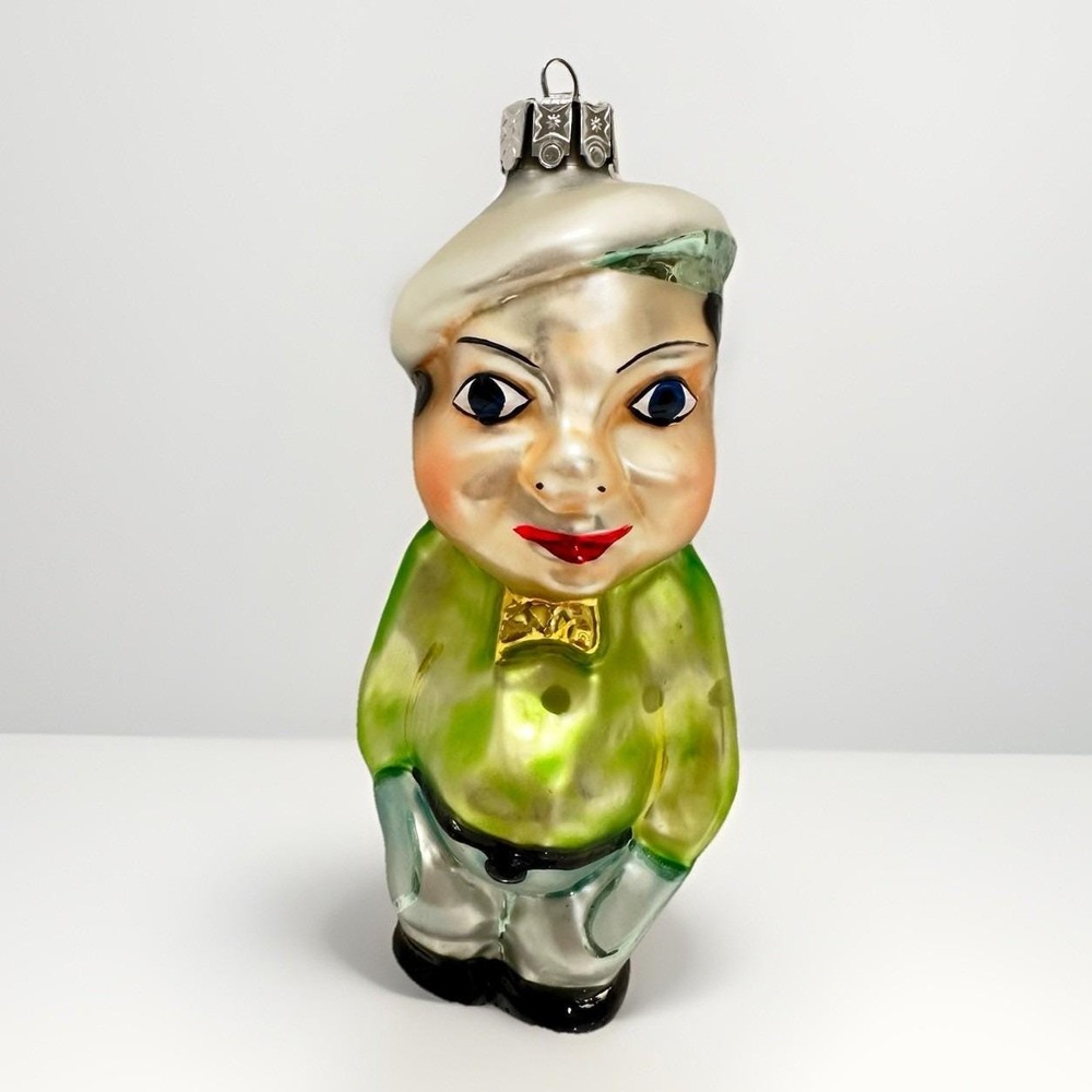 Christopher Radko Glass Ornament Man Blue Booty Pants Green Shirt Hat Christmas‎